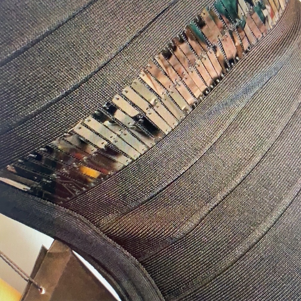 NWT 🔥 Herve Leger Black Bandage Cocktail Dress - Picture 4 of 6